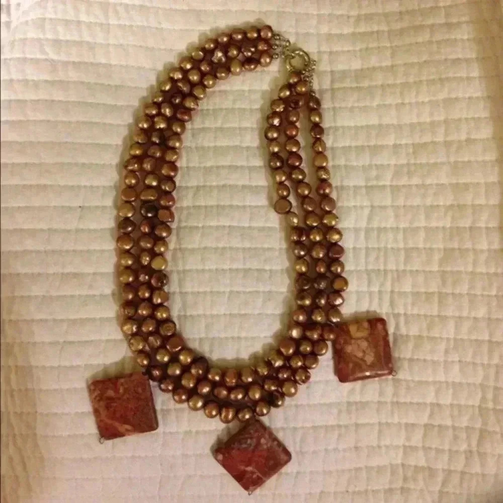 One of a kind pear stone necklace - Picture 4 of 4